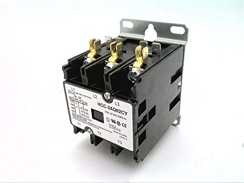 HARTLAND CONTROLS HCC3XQ02CY DEFINITE PURPOSE, SCREW TERMINALS, 50/60 HZ, 3-POLE, 24 V AC COIL, 3-PHASE, CONTACTOR