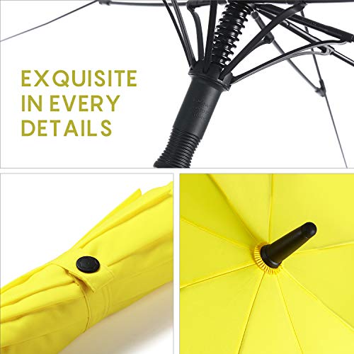 Rumbrella Golf Umbrella Windproof Double Canopy Uv Umbrella Upf 50+ Auto Open 55In, Bright Yellow #TOP5
