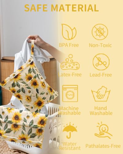 Image of babygoal Wet and Dry Pockets for Baby Nappies, Washable Travel Bags, Beach, Pool, Gym Bag for Swimsuits and Wet Clothes, with Two Zip Pockets, Girl colour: 43, 30cm x 36cm, Wet and Dry Bag