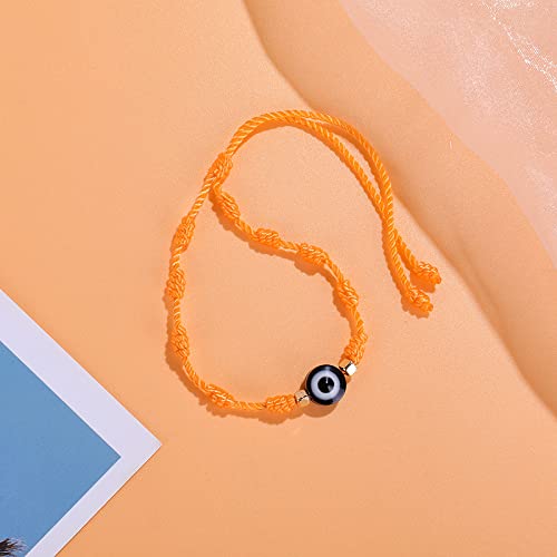 Image of Caiyao Evil Eye Bracelet - Handmade Adjustable Red Black String Knot Lucky Kabbalah Protection Bracelet
