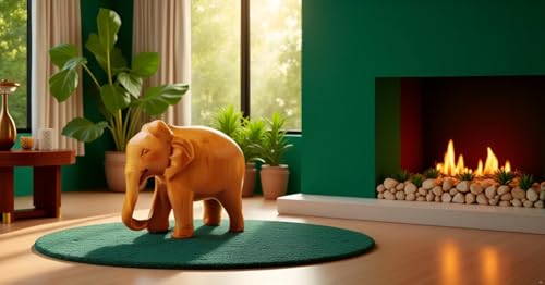 Image of Wooden Elephant Figurine, 3 Inch | Crafted, Gift, Play, Drawing, Craft Use