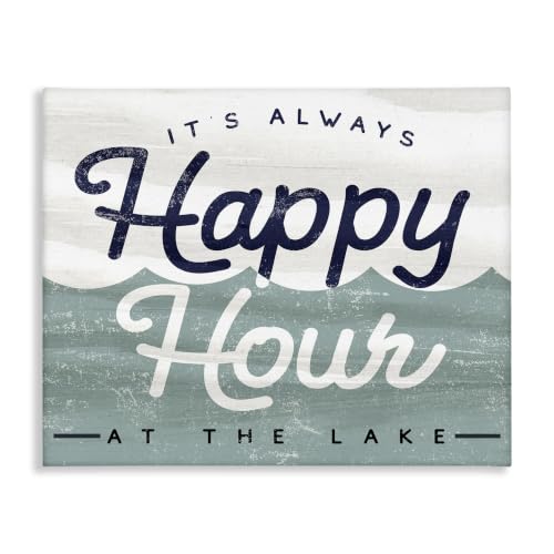Vintage Lake House Happy Hour, 24 x 30 Inch Canvas Wall Art