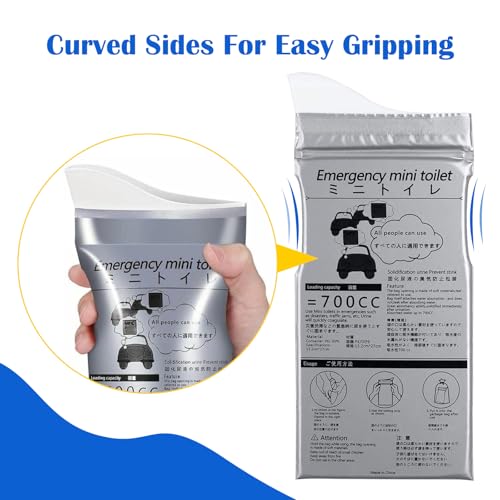 YADOBIG 12 Stück Urinbeutel für Unterwegs, 700ml Einweg Urinbeutel für Männer Frauen Kinder, Tragbares Urinal, Pinkelbeutel für Unterwegs, Camping, Reisen, Auto Stau, Outdoor