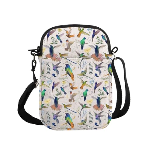 G2TUP Humming bird Design Gift Botanical Humming bird Crossbody Bag Bird Nerd Travel Bag Hummin bird Lover Gift