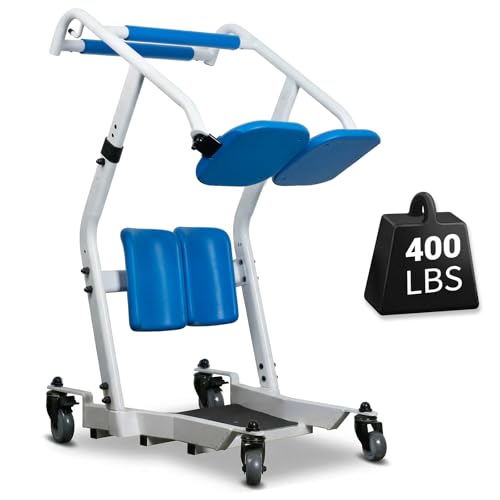 Sit to Stand Lift for Elderly with Wheels Standing Trainer Muscle Building Patient Transfer Chair for Stand Assist Aid Home Care Elderly Lift Assist Transfer Device for Seniors Adults Disabled