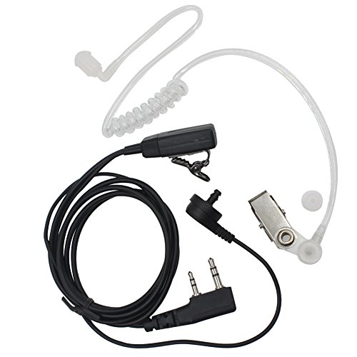 Kenmax 2 Pin Air Covert Acoustic Earpiece Headset For Two Way Radio Kenwood Puxing Baofeng Uv-3R Plus Uv-5R Uv-5Ra 888S (4 Packs) #TOP1