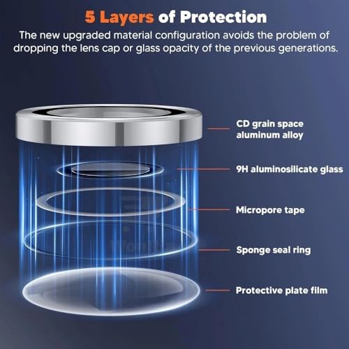 Image of WonRia Pack 2 - Camera Lens Protector Ring for Oppo Reno 15 Pro 5G Camera Aluminum Alloy Rings, Ultra-HD Metal Frame- Black