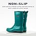 planone Mid Calf Rain Boots Women Fashion Waterproof Boots for Women Light Outdoor Garden Shoes Muck Boots for Ladies Non Slip Work Shoes Rubber Boots with Premium Comfort Insole