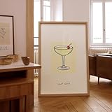 Last Word Cocktail Illustration Art Print - Stylish Bar Wall Decor, Framed or Unframed Poster Gift for Mixology Enthusiasts