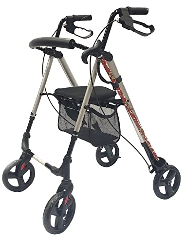 BCOrtho® Aries- Andador de 4 ruedas para la mejora de movilidad y autonomía en personas mayores, ancianos o discapacitados