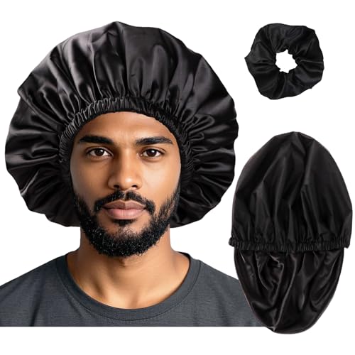 Adjustable Shower Caps for Women Men Reusable Waterproof Large Shower Cap for Men and Women Long Hair Braids