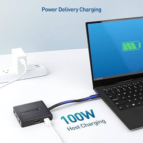 Image of Cable Matters 8-in-1 USB C Hub DisplayPort 1.4, USB C Dock 8K@60Hz / 4K@240Hz DisplayPort, Gigabit Ethernet, USB 3.2 Port, SD Card Reader, with Two Mode Switch, Compatible with Thunderbolt 4