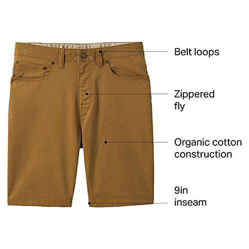 Prana Men's Ulterior Short, Embark Brown, 36W X 9L #TOP2