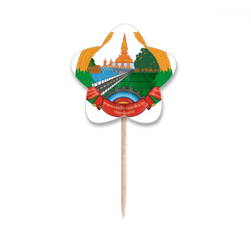Cure-dents Laos pique cupcake Asie drapeau étoile pour buffet