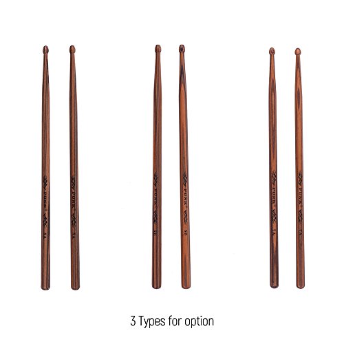 KKmoon Um par de 5A baquetas de madeira Drum Sticks Maple Wood Drum Set Acessórios