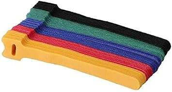 Reusable Cable Ties 100 Pack - Adjustable Hook and Loop Cable Tidy Straps for PC, TV, Wire Organiser, Desk Cable Management - Multicoloured, 150mm