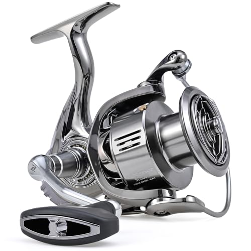 Moulinet de pêche en aluminium à roulement haute précision 13+1 et poignée T Grip