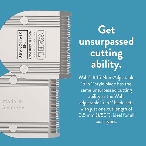 Wahl-Professional-Animal-45-Non-Adjustable-Blade-Arco-5-Style-Groom-Bravura-Chromado-Creativa-Figura-5-in-1-Pet-Dog-Horse-Clippers-41873-7190-Clipper-Replacement-Blades-Silver - Cucciolini Doodles   Wahl-Professional-Animal-45-Non-Adjustable-Blade-Arco-5-Style-Groom-Bravura-Chromado-Creativa-Figura-5-in-1-Pet-Dog-Horse-Clippers-41873-7190-Clipper-Replacement-Blades-Silver