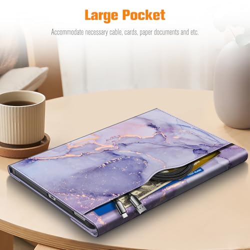 Fintie Case for Samsung Galaxy Tab S10 FE Plus 13.1 Inch 2025 Model (SM-X620/X626) with Built-in S Pen Holder, Multiple Angle Portfolio Business Cover with Pocket Auto Sleep/Wake, Lilac Marble by FINTIE - Used condition - Image 4
