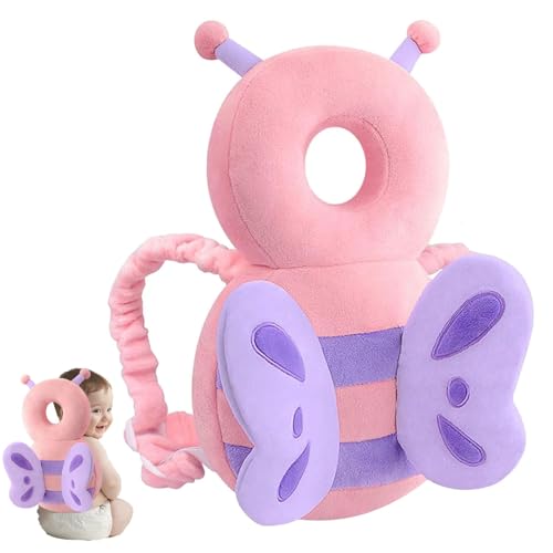 Wffeila Coussinets de Protection de la Tête pour Bébés, Coussin Anti Chute bébé, Réglables Coussin de Sécurité de Sac à Dos, Convient aux Enfants qui Apprennent à Ramper et à Marcher (Rose)