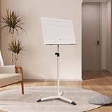 Soporte de música, panel ajustable, diseño de pie, soporte triangular, base aerodinámica, adecuado para guitarra y batería, uso versátil