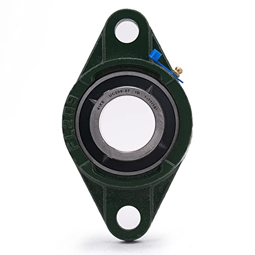 Image of XIKE 2 Pcs UCFL209-27 Bore 1-11 /16 inch Pillow Block Flange Mounted Ball Bearings.