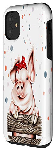 Iphone 11 Cute Pig Piggy With Bandana On Confetti Background Case #TOP1