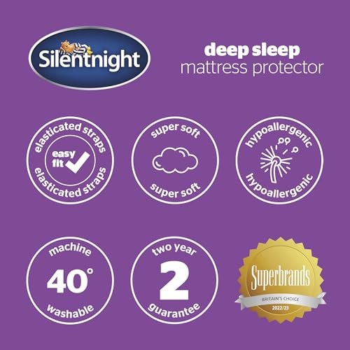 Silentnight Deep Sleep Mattress Protector – Supersoft Quilted Bed Protector Cover with Extra Deep Fitted Easy Fit Stretch Elasticated Straps – Machine Washable and Hypoallergenic - Double, White - 7