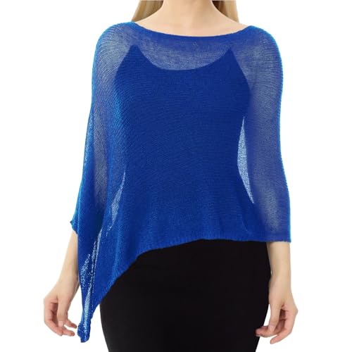 Image of Women Sheer Poncho Shrug Summer Sheer Blouse Top Lightweight Poncho Bolero for Evening Dress