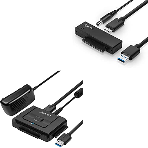 Bundle Alxum USB 3.0 to IDE/SATA Converter for Universal 2.5 & 3.5 inches SATA HDD SDD & IDE HDD Drives