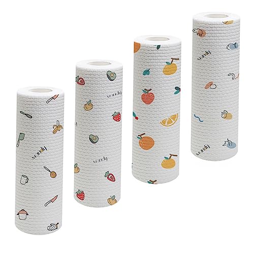 Mobestech 4 Rollos Trapo Paño De Limpieza De Cocina Toallas De Limpieza Tela De Plato De Cocina Paño De Cocina Doméstico Paños De Cocina Poliéster