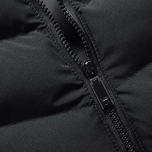 Qwentmtnty Mens Outerwear Puffer Vests Casual Sleeveless Windbreakers Jackets Removable Hood Big Tall Cotton Quilted Jackets #TOP2