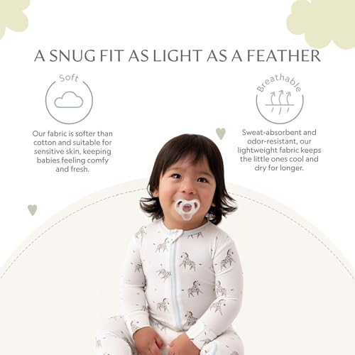 Image of Bamboo Little Soft Baby Footie Pajamas, Baby Clothes, Newborn Sleepers, 95% Viscose and 5% Spandex, 0-24 Months