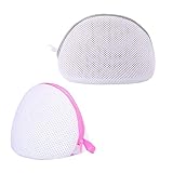 Nzexlyva 2 Pcs Bra Washing Machine Bag, Zippered Mesh Laundry Bags for Machine Wash, Shape-Safe Protects Suitable for Maintaining The Shape of Bras, Cleaning Bras Underwear, Socks Wash Bags