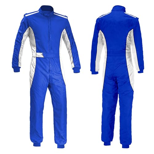 Jueshanzj Combinaison de course de karting en une pièce - Combinaison de karting pour piste - Bleu - Taille L