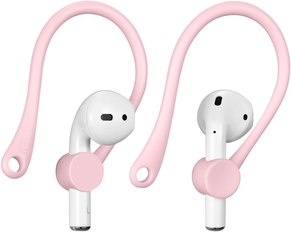 Ear Hooks Designed for Apple AirPods 1, 2, 3, Pro and Pro 2, ICARERSPACE AirPods Ear Hooks for Running, Jogging, Cycling, Gym - Pink
