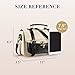 ECOSUSI Women PU Leather Satchel Purse Vintage Small College Crossbody Messenger Bag Work Cross-body Bag, Black+ Beige