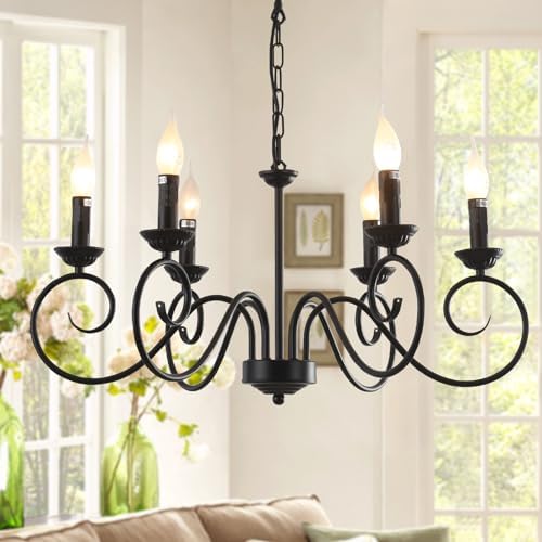 Lampadario Lampada Sospensione Francese Stile Country Lampadario Industriale Antica Lampadari Classica Candela Luci Regolabile Altezza E14 Plafoniera Metallo Soggiorno Sala Pranzo Cucina Fattoria Luce