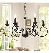 Lampada A Sospensione Antica Rustica Classica Luci Pendenti Aristocratica Retrò Ferro Battuto Ciondolo Candela 6*E14 Lampadario Regolabile Altezza Ristorante Soggiorno Plafoniera Illuminazione,Bronzo