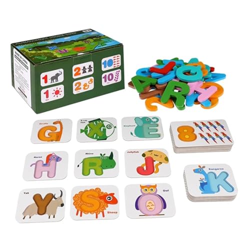 Jeu assorti de l'alphabet durable avec ses pièces en bois noble