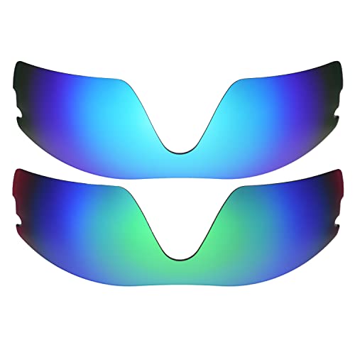 Lentilles pour Oakley Radar Pitch de rechange bleu vert haute définition en taille unique