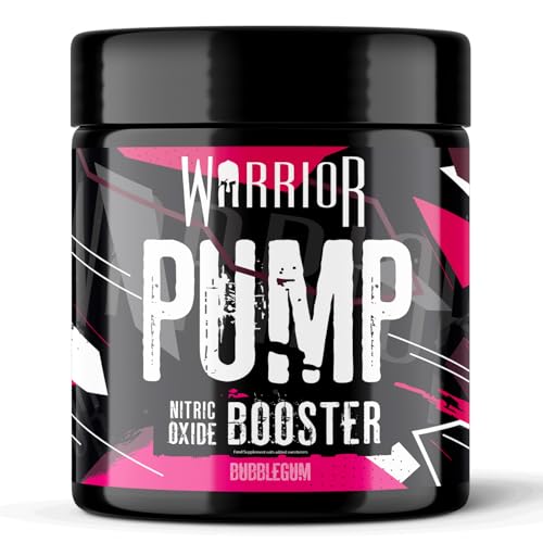 Warrior Pump Pre Workout Powder 225g – Non Stim & Caffeine Free Preworkout Nitric Oxide Supplement – Contains Citrulline Malate, Glycerol, Cyclic Dextrin and Beetroot – 30 Servings, Bubblegum