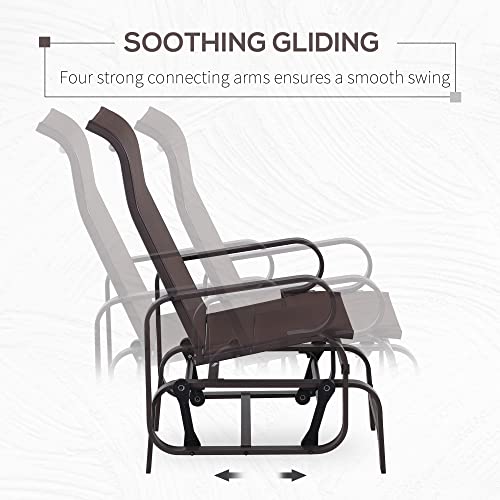 Outsunny Outdoor Glider Chair, Gliders for Outside Patio with Smooth Gliding Mechanism and Lightweight Construction for Backyard - Image 5