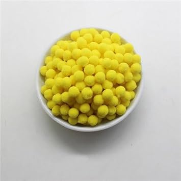 GIOTEL 8 10 15 25 30 Mm Pompom Ball Suitable for DIY Home Garden Wedding Decoration Flowers Wreaths Garment Color C 05 Yellow, Size 8mm 600
