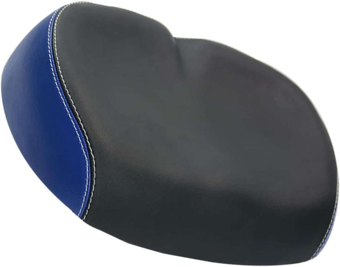 Thickened Wide Mountain Bike Saddle Breathable Riding Seat Cushion for Outdoor Sports Lightweight Comfortable Bicycle Seat Compatible with Road and Racing Bikes Black Blue