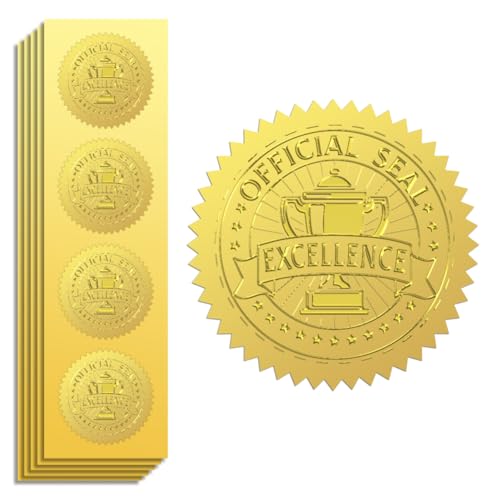 Peacoblue 100Pcs Envelope Gold Foil Seals Self Adhesive Stickers