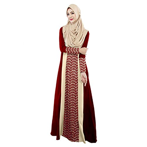Muslim Wedding Dresses,Women Maxi Dress Muslim Cocktail Gown Bat Sleeve Dubai Robe Patchwork Gown Islam Abaya Kaftan Muslim