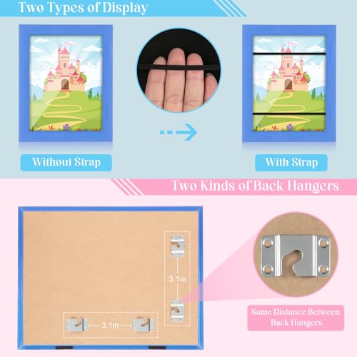 Image of [2-Pack] Kids Art Frames, 8.5x11 Front Opening Kids Artwork Frames Changeable, Skyblue Artwork Display Storage Frame for Wall, Holds 50 Pcs, for 3D Picture, Crafts, Children Drawing, Hanging Art,