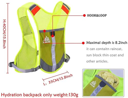 Achsoo Ultralight Reflective Running Vest Backpack Marathon Hiking Bags Hydration Pack Outdoor Sport Bag Cycling Pack(Blue) - Image 2