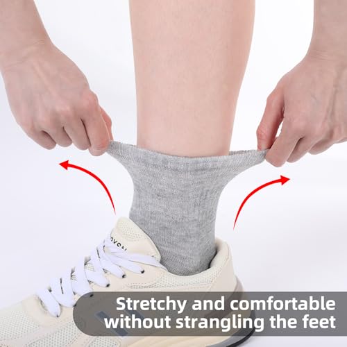 60 Pairs Men's Quarter Ankle Crew Socks - Wicking, Casual Sports Athletic Socks for Adults (Black, White, Grey)4